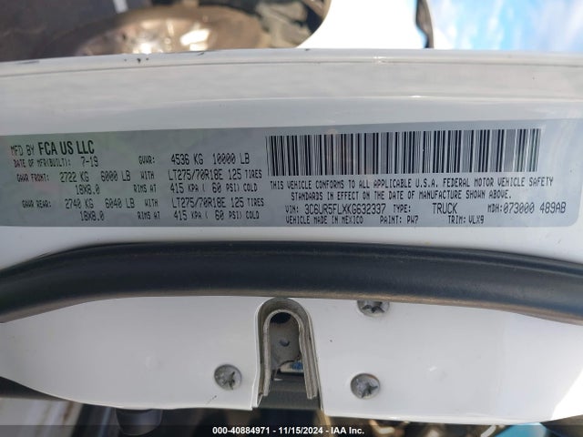 3C6UR5FLXKG632337 RAM 2019