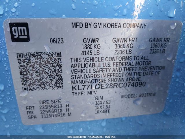 KL77LGE28RC074090 Chevrolet Trax Fwd 1rs