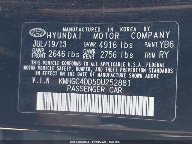 2013 HYUNDAI GENESIS KMHGC4DD5DU252881 Photo 8