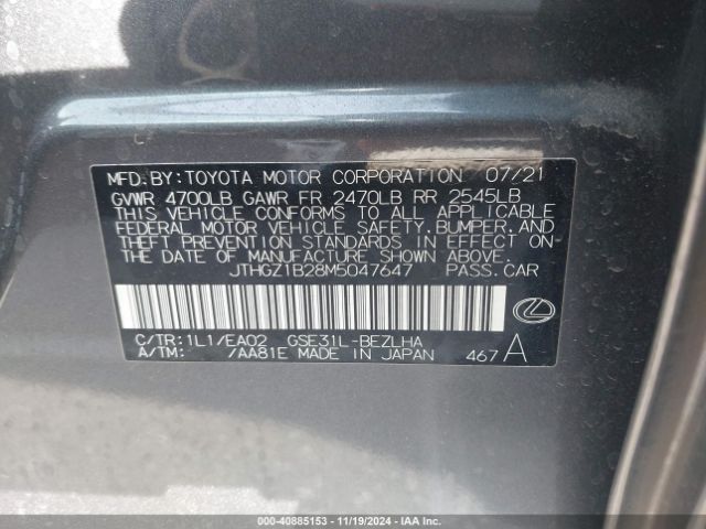 JTHGZ1B28M5047647 Lexus Is 350 F Sport