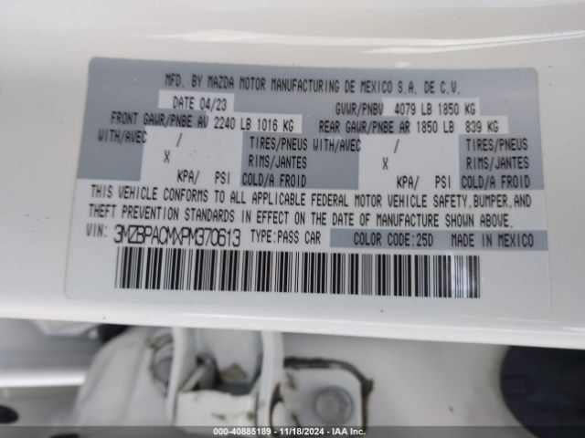 3MZBPACMXPM370613 Mazda Mazda3 2.5 S Preferred