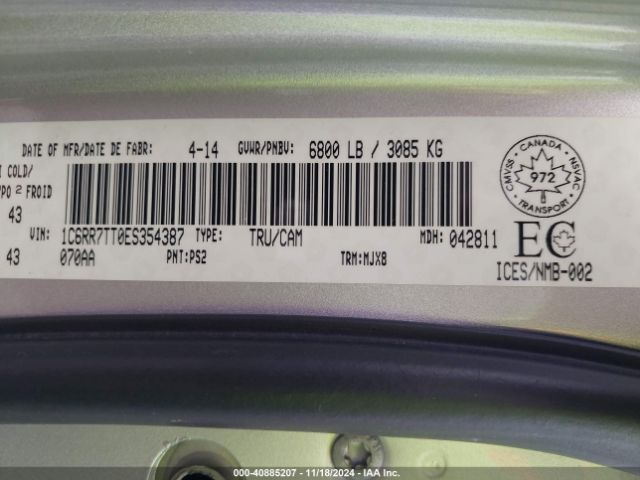 1C6RR7TT0ES354387 RAM 1500 Slt