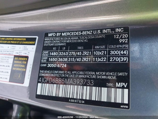 4JGFD6BB5MA393733 Mercedes-Benz Amg Gle 53 Coupe 4matic