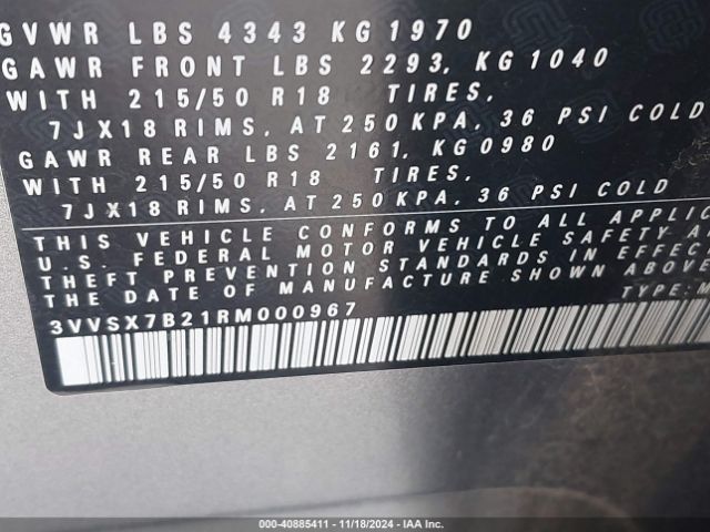 3VVSX7B21RM000967 Volkswagen Taos 1.5t Se