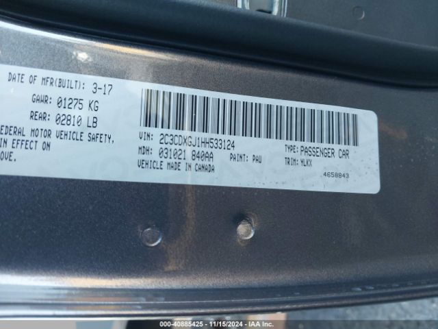 2C3CDXGJ1HH533124 Dodge Charger Daytona 392 Rwd