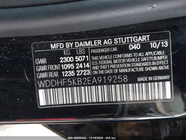 WDDHF5KB2EA919258 Mercedes-Benz E 350