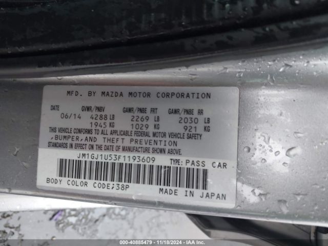 JM1GJ1U53F1193609 Mazda MAZDA6