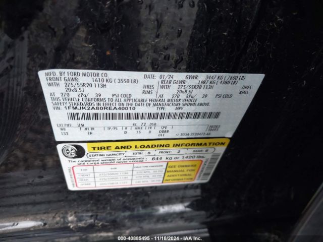 1FMJK2A80REA40010 Ford Expedition Limited Max