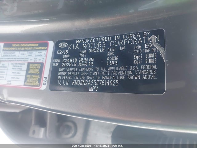 KIA Soul 2018 KNDJN2A25J7614925 Image 9