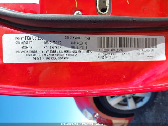 1C3CDFFAXGD819836 Dodge Dart Sxt Sport