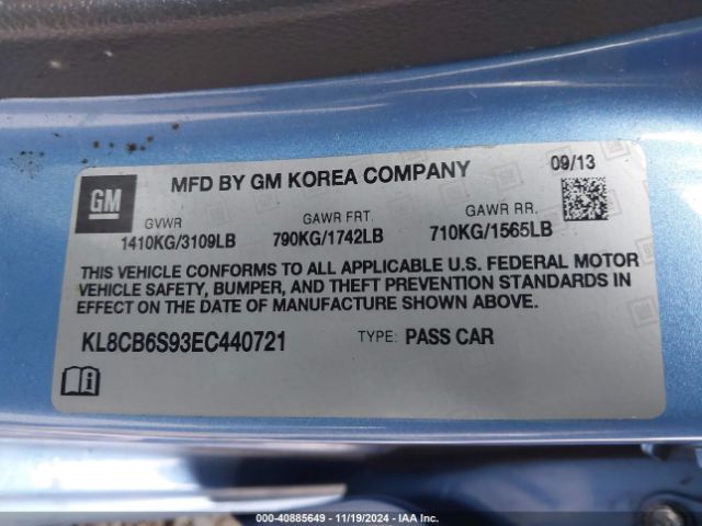 KL8CB6S93EC440721 Chevrolet Spark Ls Auto