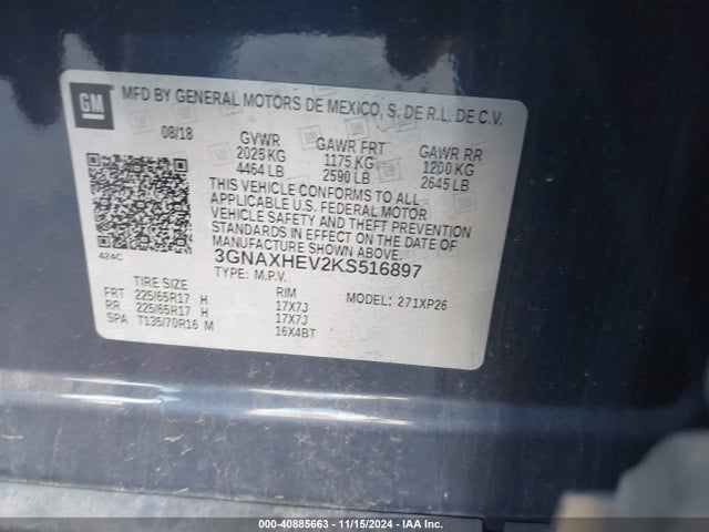 Chevrolet EQUINOX LS 2019 3GNAXHEV2KS516897 Image 9