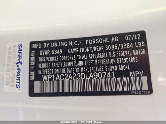 2013 PORSCHE CAYENNE WP1AC2A23DLA90741 Photo 8