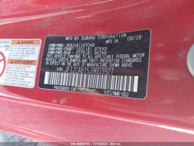 Subaru Brz Premium 2018 JF1ZCAB15J9603927 Image 9