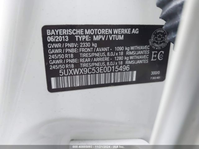 5UXWX9C53E0D15496 BMW X3 Xdrive28i