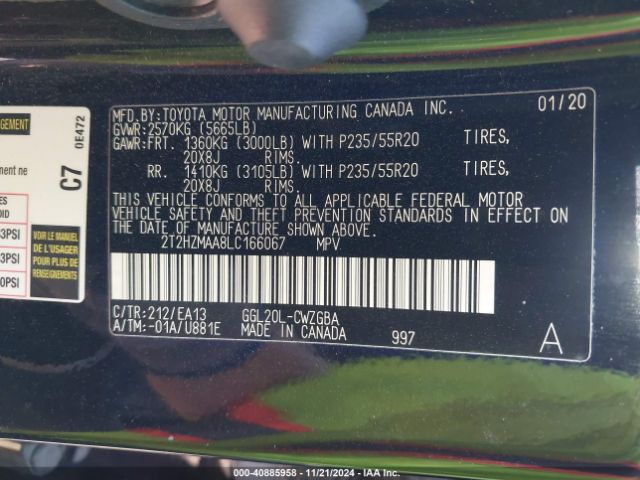 2T2HZMAA8LC166067 Lexus RX 350