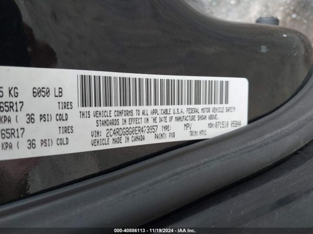 2C4RDGBG0ER473957 Dodge Grand Caravan American Value Pkg