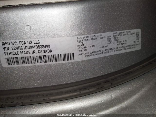 2C4RC1DG8MR538498 Chrysler Voyager Lxi