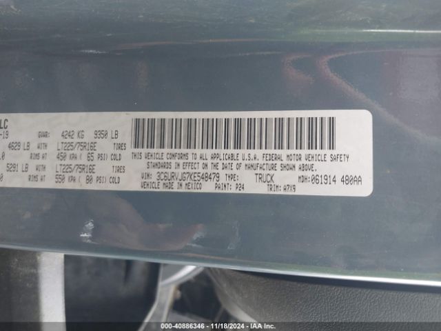 3C6URVJG7KE548479 RAM Promaster 3500 Cargo Van High Roof 159 Wb Ext