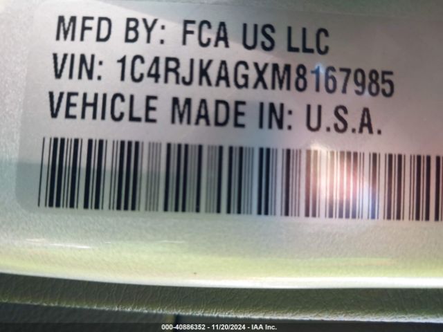 1C4RJKAGXM8167985 Jeep Grand Cherokee L Laredo 4x4