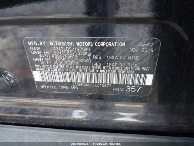 JA4AR3AU5LU015677 Mitsubishi Outlander Sport 2.0 Se