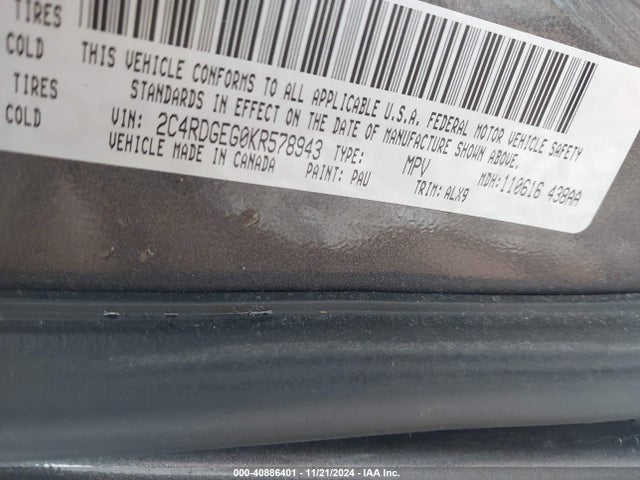 Dodge Grand Caravan Gt 2019 2C4RDGEG0KR578943 Image 9
