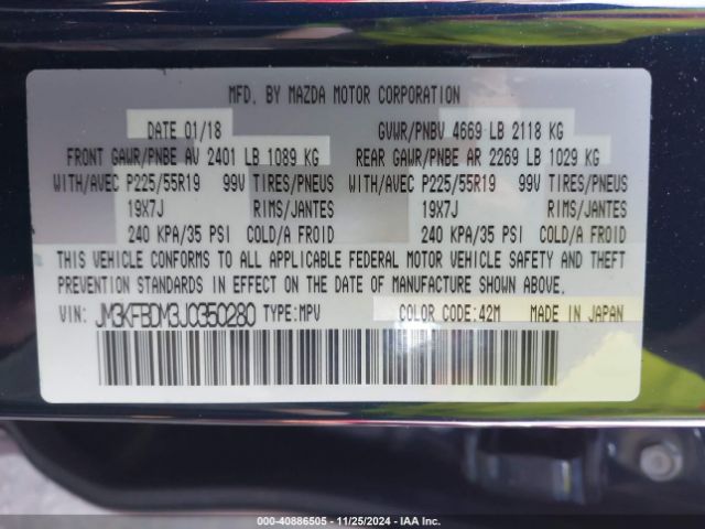 JM3KFBDM3J0350280 Mazda Cx-5 Grand Touring