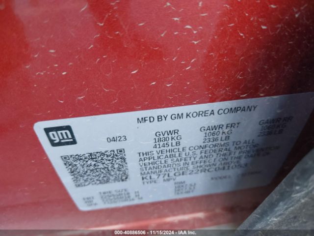 KL77LGE22RC041053 Chevrolet Trax Fwd 1rs