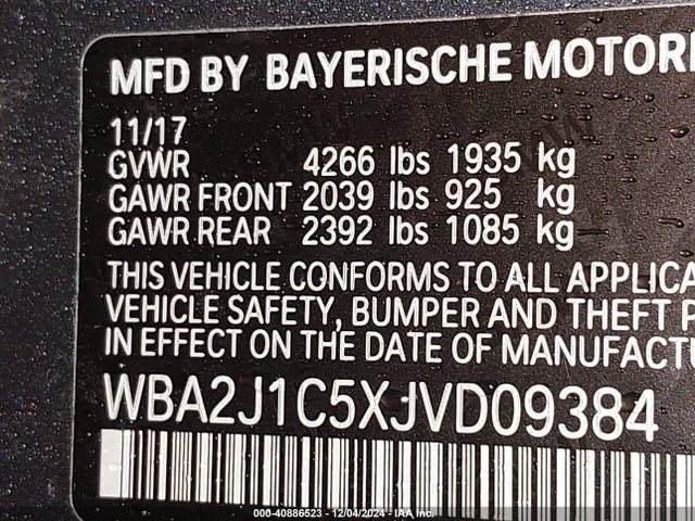 WBA2J1C5XJVD09384 BMW 230I