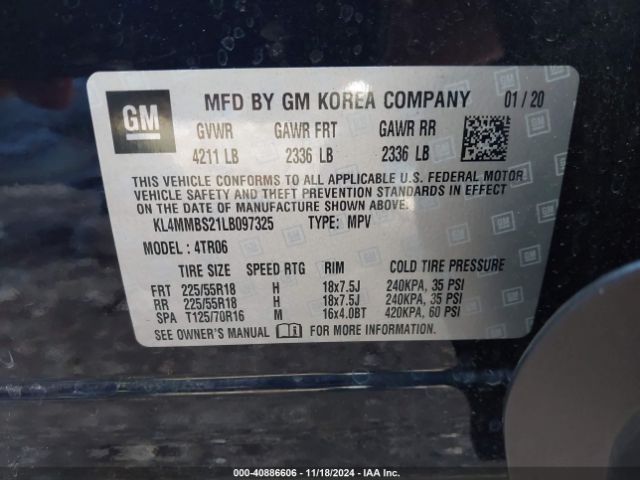 KL4MMBS21LB097325 Buick Encore Gx Fwd Preferred