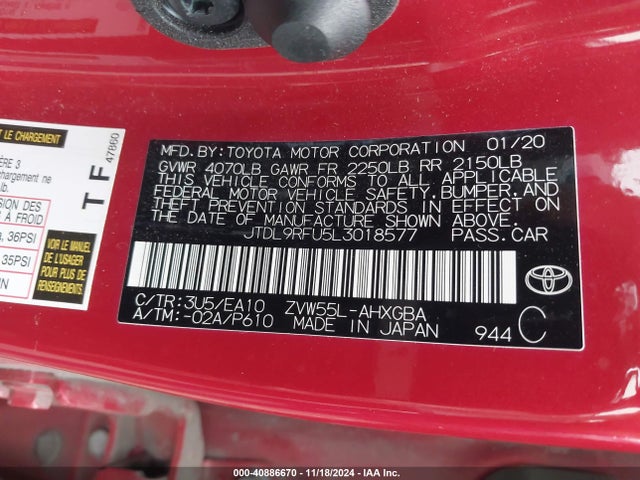 Toyota Prius Xle Awd-e 2020 JTDL9RFU5L3018577 Image 9