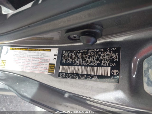 2013 Scion Tc მანქანა იყიდება აუქციონზე, vin: JTKJF5C72D3061808, აუქციონის ნომერი: 40886688