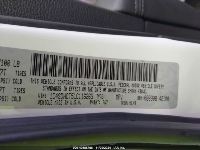 1C4SDHCT5LC116265 Dodge Durango R/t Rwd