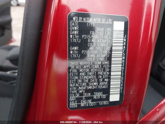 JN8AF5MR3HT705401 Nissan JUKE S