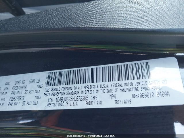 1C4BJWEG5HL672385 Jeep Wrangler Unlimited Sahara 4x4