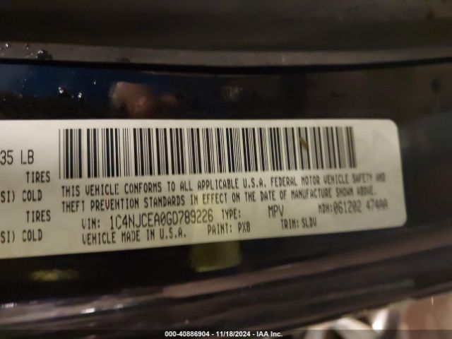 1C4NJCEA0GD789226 Jeep Compass High Altitude Edition