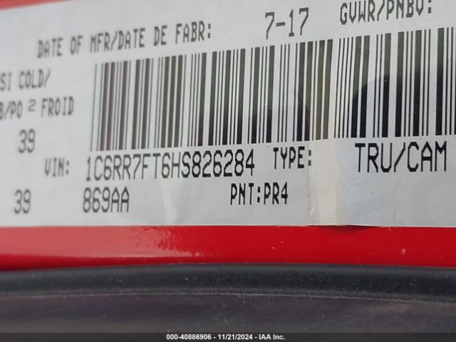 1C6RR7FT6HS826284 RAM 1500 St