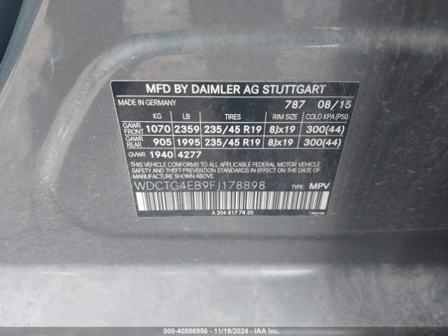WDCTG4EB9FJ178898 Mercedes-Benz GLA 250