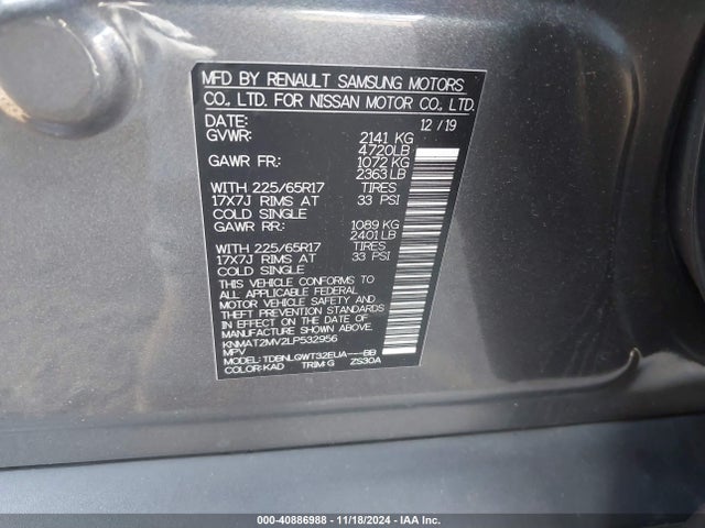 Nissan Rogue Sv Intelligent Awd 2020 KNMAT2MV2LP532956 Image 9