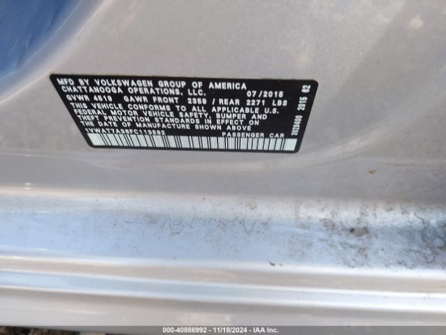 1VWAT7A36FC113582 Volkswagen Passat 1.8t Limited Edition