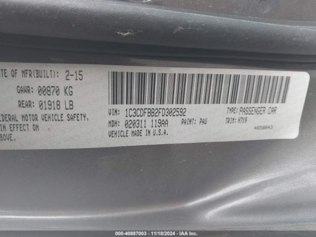 1C3CDFBB2FD302592 Dodge DART SXT