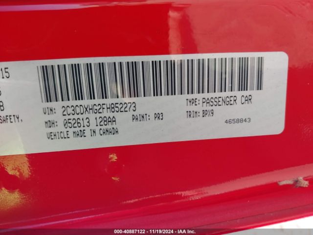 2C3CDXHG2FH852273 Dodge Charger Sxt