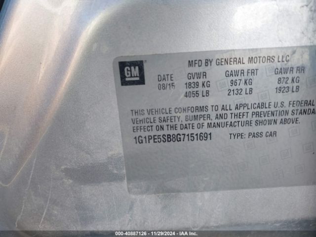 1G1PE5SB8G7151691 Chevrolet Cruze Limited 1lt Auto