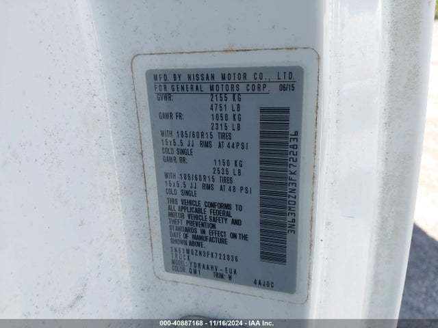 Chevrolet City Express 1lt 2015 3N63M0ZN3FK722836 Image 9