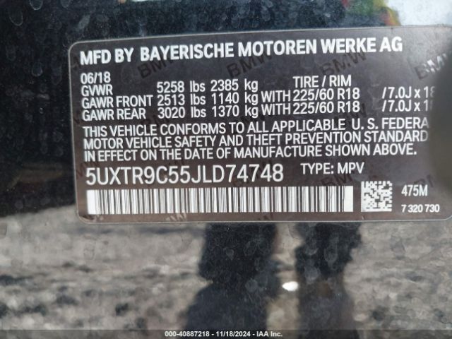 5UXTR9C55JLD74748 BMW X3 Xdrive30i