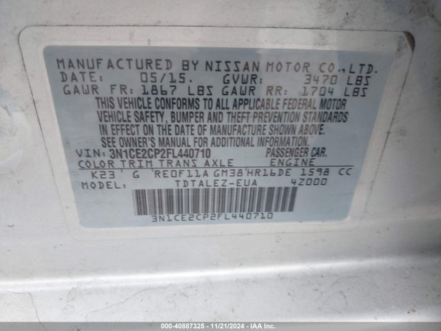 Nissan Versa Note Sl 2015 3N1CE2CP2FL440710 Image 9
