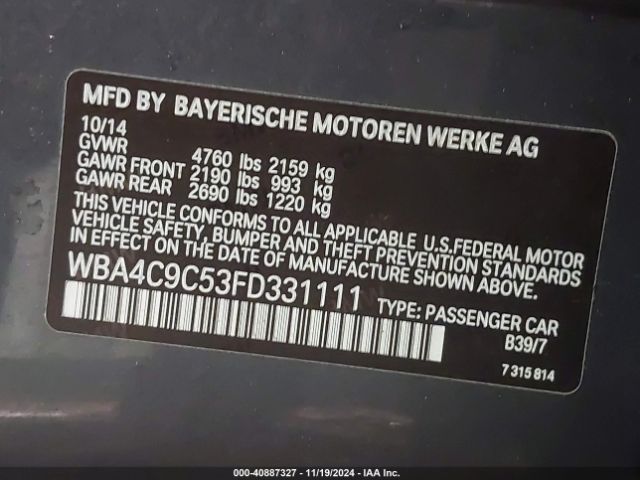WBA4C9C53FD331111 BMW 428 Gran Coupe Xdrive