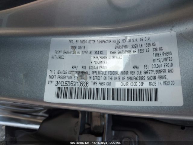 3MYDLBZV5GY106836 Scion IA