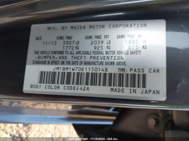 JM1BM1W70E1150148 Mazda Mazda3 I Grand Touring