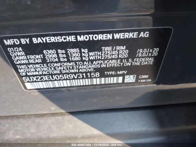 5UX23EU05R9V31158 BMW X5 Xdrive40i